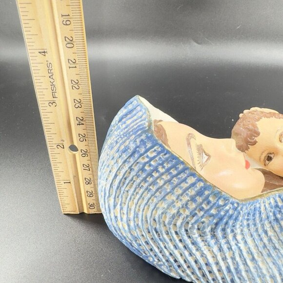 Chalkware Madonna And Child Wall Hanger Figurine Mounted Painted Vintage Decor - Picture 3 of 10